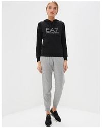 EA7 - Logo Hooded Sweater - Lyst