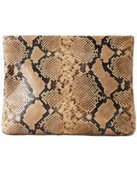 Nili Lotan - Jerry Snake-Effect Leather Clutch - Lyst
