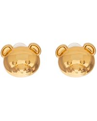 Moschino - Teddy Bear Engraved Clip-On Earrings - Lyst