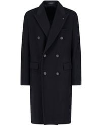 Tagliatore - Flap-Pocketed Double-Breasted Coat - Lyst