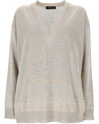 Fabiana Filippi - V-Neck Metallic-Threading Jumper - Lyst