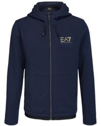 EA7 - Hooded Zipper Hoodie - Lyst