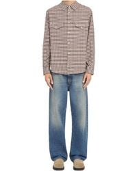 MM6 by Maison Margiela - Checkered Curved Hem Flannel Shirt - Lyst