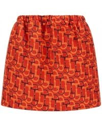 Gucci - Horsebit Printed Mini Skirt - Lyst