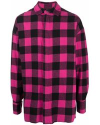 Palm Angels - Check-Print Logo Shirt - Lyst
