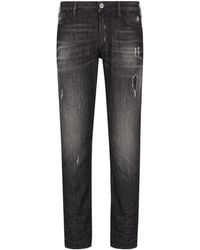 Emporio Armani - Distressed Jeans - Lyst