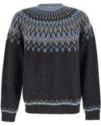 Roberto Collina - Jacquard Crew Neck Knitted Sweater - Lyst