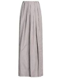 Brunello Cucinelli - Pleated Vertical-Stripe High-Waist Midi Skirt - Lyst