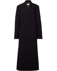 Lemaire - Wool Crêpe Wrap Coat - Lyst