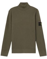 Stone Island - Logo Patch Ribbed Jumper - Lyst