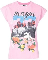 MSGM - Pattern Printed T-Shirt - Lyst