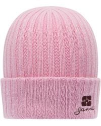 Ganni - Ribbed Knit Hat - Lyst