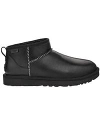 UGG - Classic Ultra Mini Lthr Regen Boots - Lyst