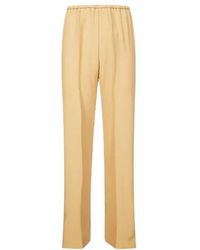 forte_forte - Elasticated Side-Slit Trousers - Lyst