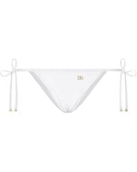 Dolce & Gabbana - Logo-Plaque Side-Tie Bikini Bottom - Lyst