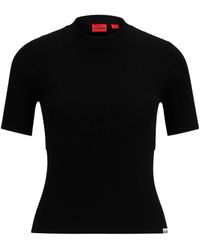 BOSS - Panelled Knitted T-Shirt - Lyst