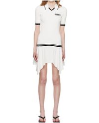 Off-White c/o Virgil Abloh - V-Neck Ribbed Mini Dress - Lyst