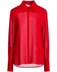 Tory Burch - Simple Long-Sleeve Chiffon Blouse - Lyst