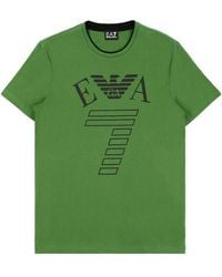 EA7 - Logo T-Shirt With Round Neck - Lyst