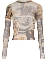 Jean Paul Gaultier - Mesh Newspaper Print T-Shirt - Lyst
