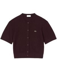 Lacoste - Short-Sleeve Button Cardigan - Lyst