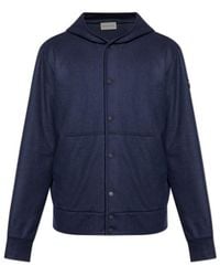 Moncler - Logo Patch Button-Up Hoodie - Lyst