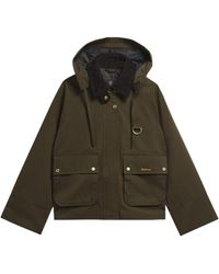 Barbour - Hooded Cropped Field Jacket - Lyst