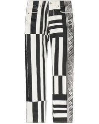 Versace - Striped Straight Leg Jeans - Lyst