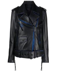 Off-White c/o Virgil Abloh - Belted Leather Jacket - Lyst