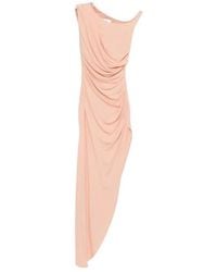 Elisabetta Franchi - Draped Asymmetric Midi Dress - Lyst