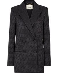 Fendi - Ff Motif Double-Breasted Jacket - Lyst