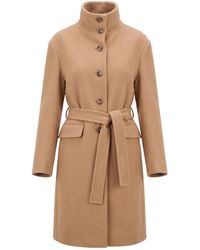 Pinko - Belted Button-Down Coat - Lyst