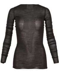 Rick Owens - Long Sleeved Sheer Crewneck T-Shirt - Lyst