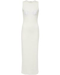 Magda Butrym - Crochet-Trimmed Cotton Midi Dress - Lyst