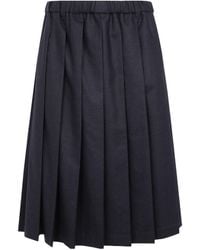 Aspesi - Pleated Midi Skirt - Lyst