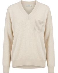 Peserico - V-Neck Patch-Pocket Sweater - Lyst