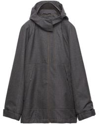 Prada - Relaxed Zip-Up Hooded Jacket - Lyst