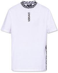 Versace - La Greca Logo Printed Crewneck T-Shirt - Lyst
