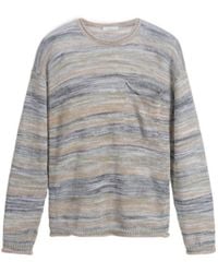 Roberto Collina - Striped Chest Pocket Knitted Sweater - Lyst