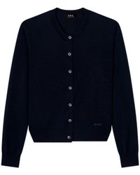 A.P.C. - Marisa Logo-Embroidered Button-Up Cardigan - Lyst