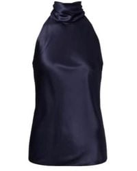 Ralph Lauren - Chilton Silk-Blend Charmeuse Top - Lyst