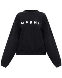 Marni - Logo Printed Drop Shoulder Sweatshirt - Lyst
