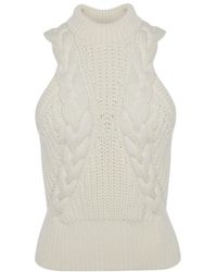 McQueen - Cable-Knit Wool Top - Lyst