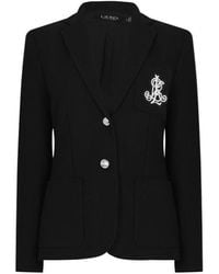 Ralph Lauren - Anfisa Cotton Long Sleeve Monogram Blazer - Lyst