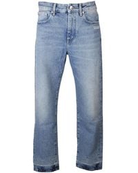 Off-White c/o Virgil Abloh - Logo Patch Straight Leg Cropped Jeans - Lyst