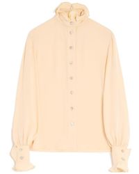 Valentino - Georgette Ruffled Collar Button-Up Blouse - Lyst