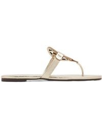 Tory Burch - Miller Logo Plaque Slip-On Sandals - Lyst