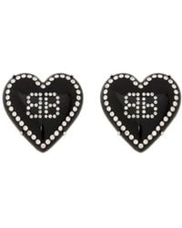 Balenciaga - Bb Logo Embellished Earrings - Lyst