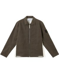 Stone Island Overshirt With Chest Pocket And Two-Way Zip in