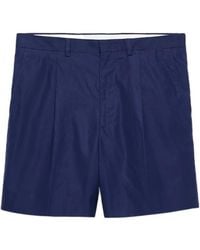 Prada - Pleated Tailored Shorts - Lyst
